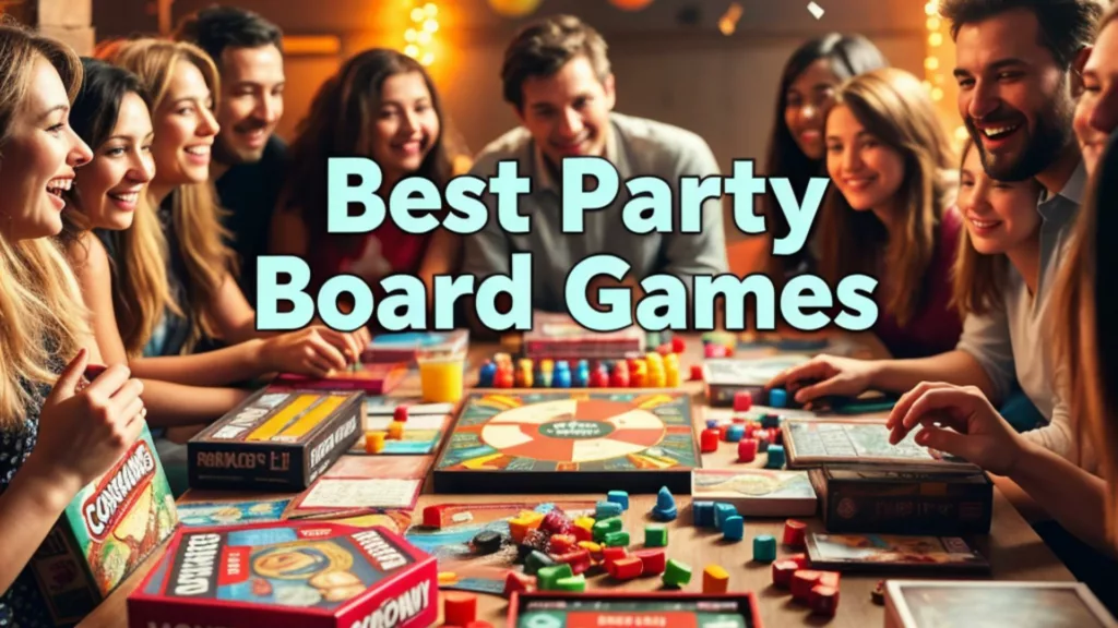 Playing board games at a party.